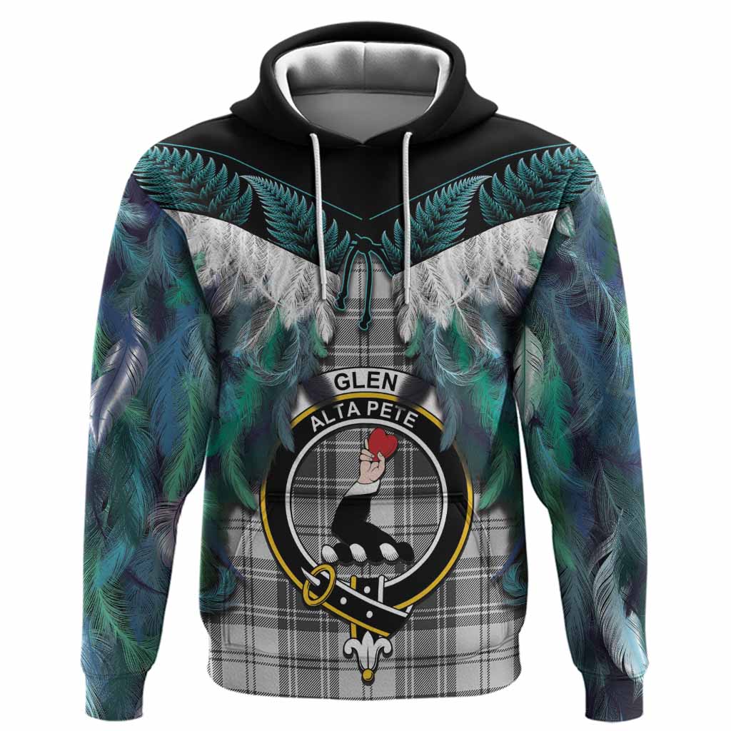 Glen Tartan Crest Hoodie New Zealand Maori Korowai Cloak