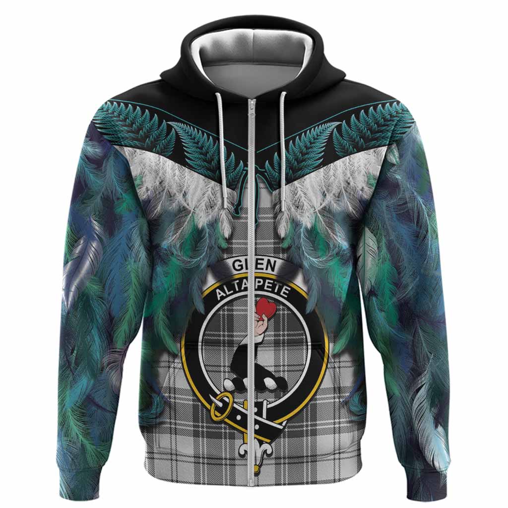Glen Tartan Crest Hoodie New Zealand Maori Korowai Cloak