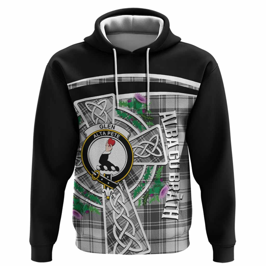 Glen Tartan Crest Hoodie Scottish Thistle Celtic Cross Alba Gu Brath