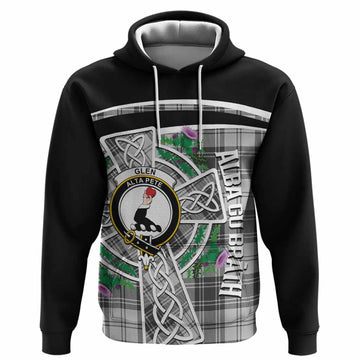 Glen Tartan Crest Hoodie Scottish Thistle Celtic Cross Alba Gu Brath