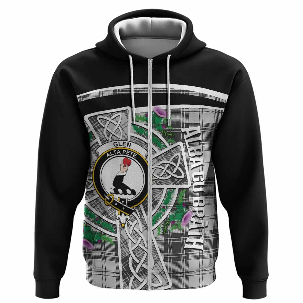 Glen Tartan Crest Hoodie Scottish Thistle Celtic Cross Alba Gu Brath