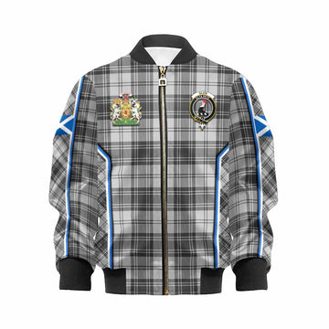 Glen Tartan Crest Kid Bomber Jacket Scotland Coat of Arm Flag Style - Tartan Vibes Clothing