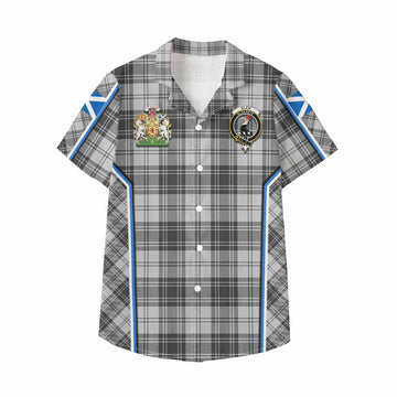 Glen Tartan Crest Kid Hawaiian Shirt Scotland Coat of Arm Flag Style - Tartan Vibes Clothing