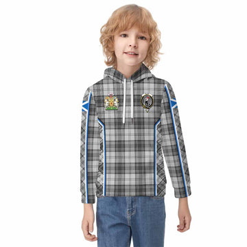 Glen Tartan Crest Kid Hoodie Scotland Coat of Arm Flag Style - Tartan Vibes Clothing