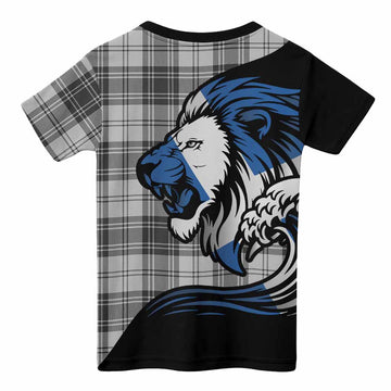 Glen Tartan Crest Kid T-shirt Scottish Golden Lions Wave Flow