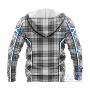 Glen Tartan Crest Knitted Hoodie Scotland Coat of Arm Flag Style