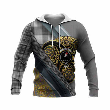 Glen Tartan Crest Knitted Hoodie Scottish Triskele Celtic