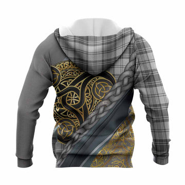 Glen Tartan Crest Knitted Hoodie Scottish Triskele Celtic