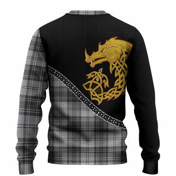 Glen Tartan Crest Knitted Sweater Legendary Dragon Knot Half Style