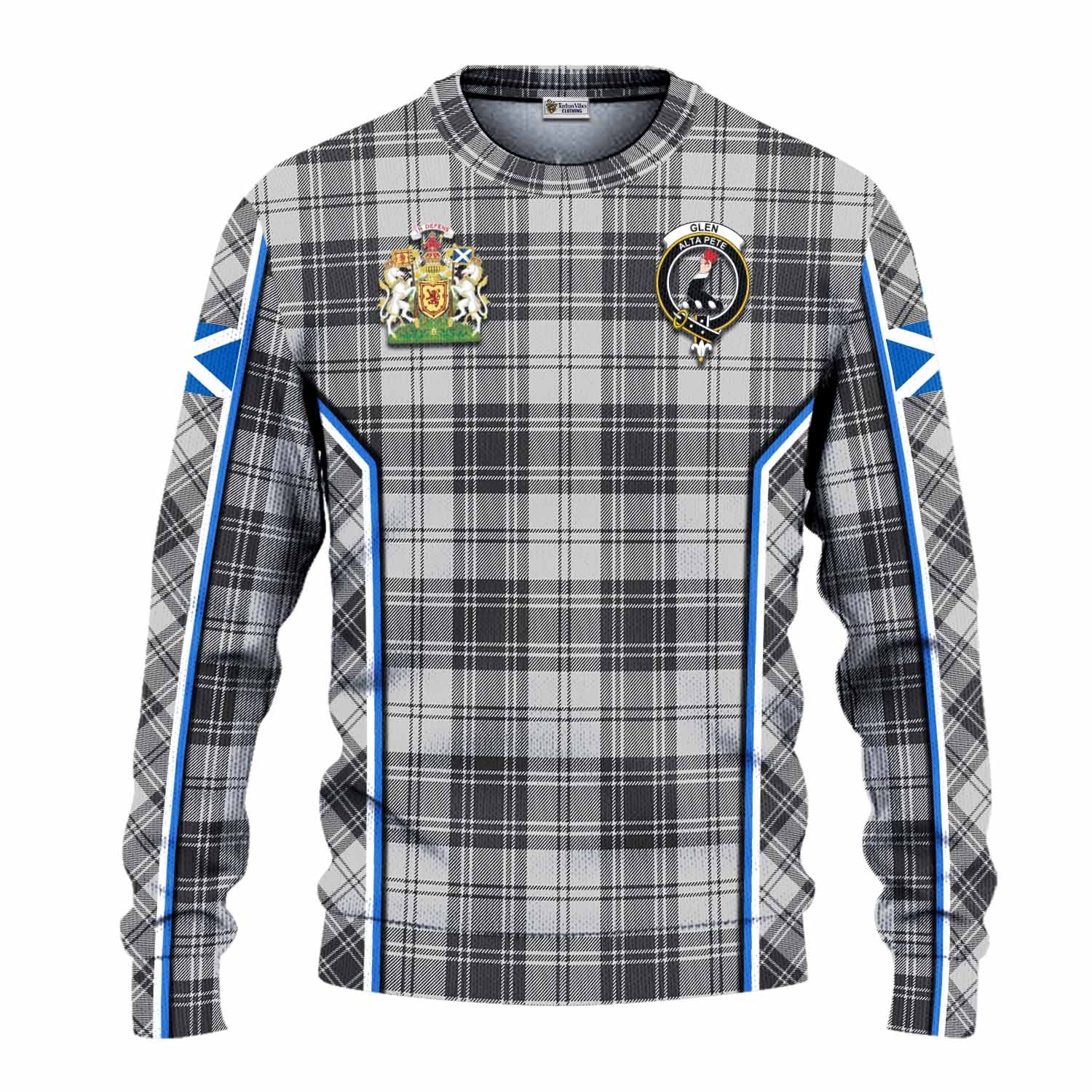 Glen Tartan Crest Knitted Sweater Scotland Coat of Arm Flag Style - Tartan Vibes Clothing