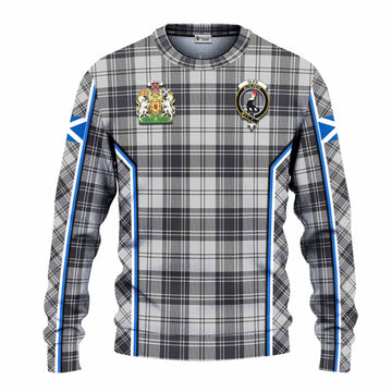Glen Tartan Crest Knitted Sweater Scotland Coat of Arm Flag Style