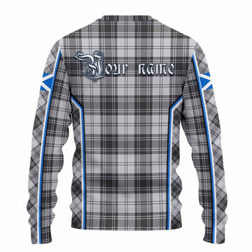 Glen Tartan Crest Knitted Sweater Scotland Coat of Arm Flag Style