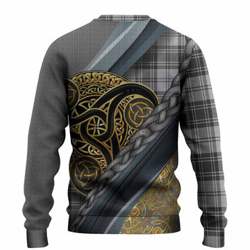 Glen Tartan Crest Knitted Sweater Scottish Triskele Celtic