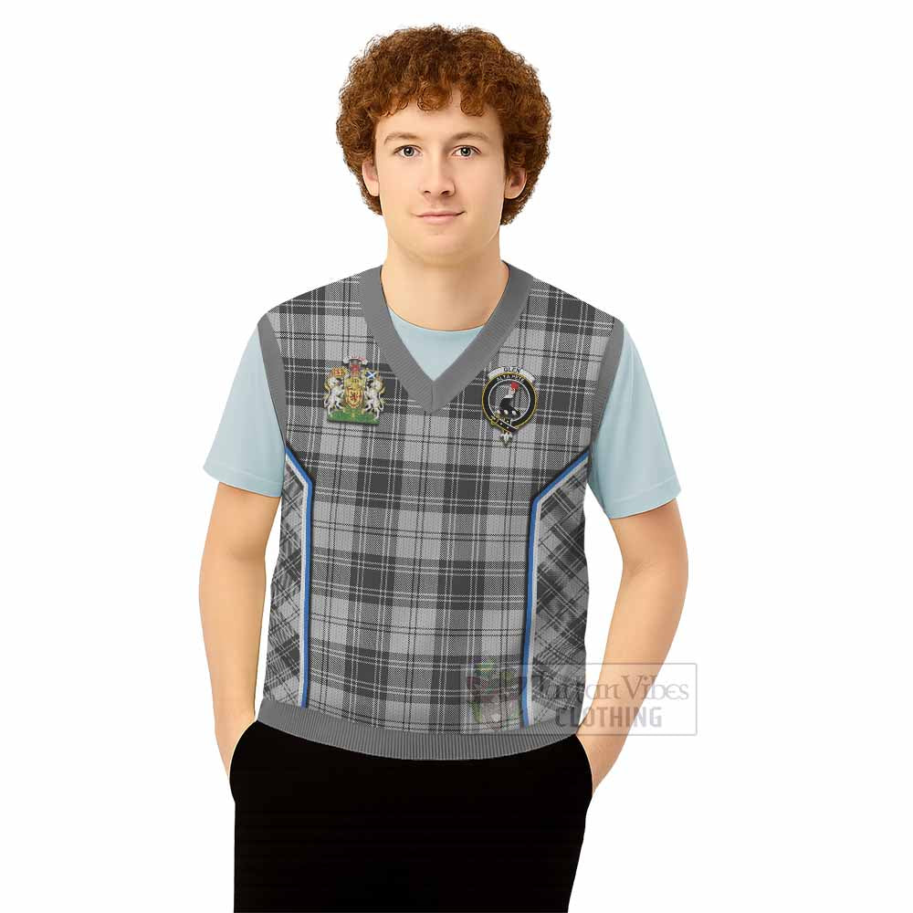 Glen Tartan Crest Knitted V-Neck Vest Scotland Coat of Arm Flag Style - Tartan Vibes Clothing