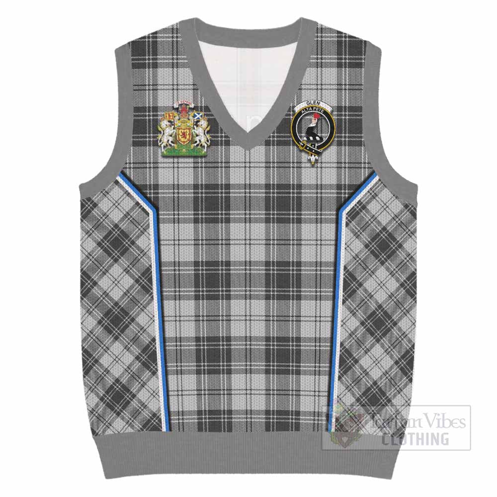 Glen Tartan Crest Knitted V-Neck Vest Scotland Coat of Arm Flag Style - Tartan Vibes Clothing