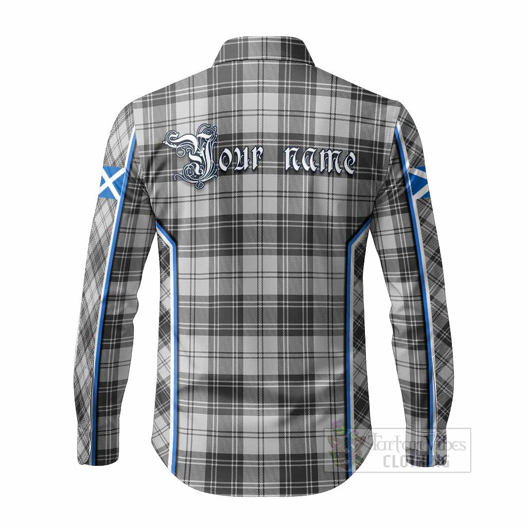 Glen Tartan Crest Long Sleeve Button Shirts Scotland Coat of Arm Flag Style - Tartan Vibes Clothing