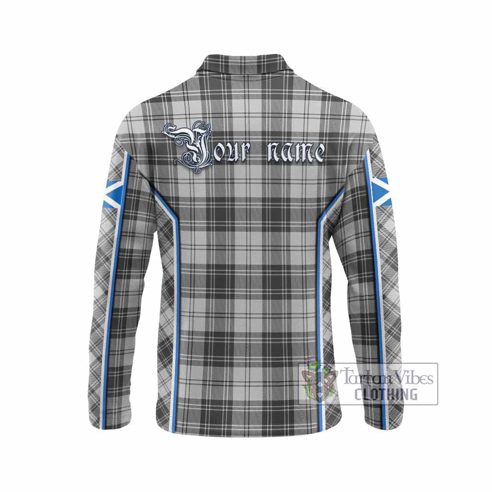 Glen Tartan Crest Long Sleeve Polo Shirt Scotland Coat of Arm Flag Style - Tartan Vibes Clothing