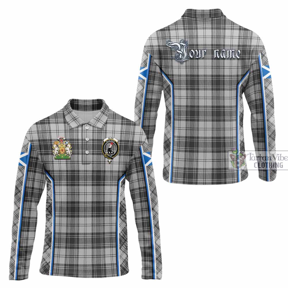 Glen Tartan Crest Long Sleeve Polo Shirt Scotland Coat of Arm Flag Style - Tartan Vibes Clothing