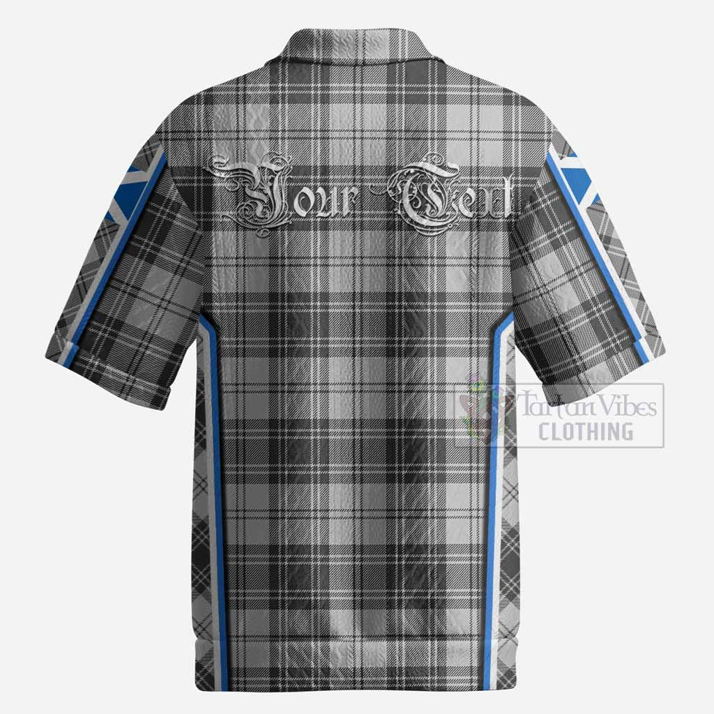 Glen Tartan Crest Men’s Polo Sweater Top Scotland Coat of Arm Flag Style