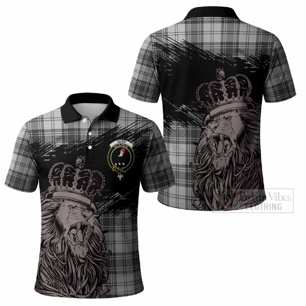 Glen Tartan Crest Polo Shirt Crowned Lion Heritage Style