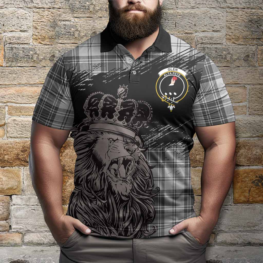 Glen Tartan Crest Polo Shirt Crowned Lion Heritage Style