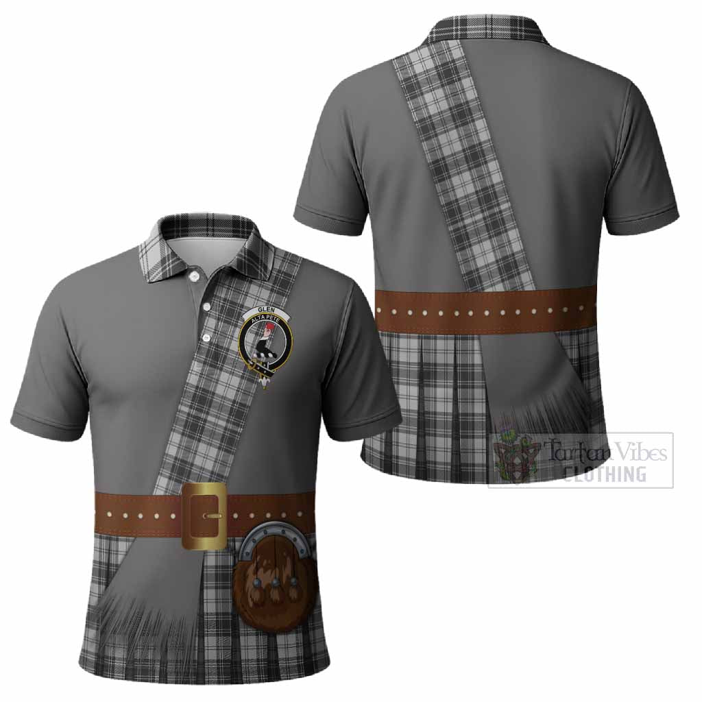 Glen Tartan Crest Polo Shirt Kilt Costume Style