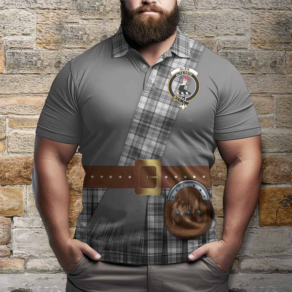 Glen Tartan Crest Polo Shirt Kilt Costume Style