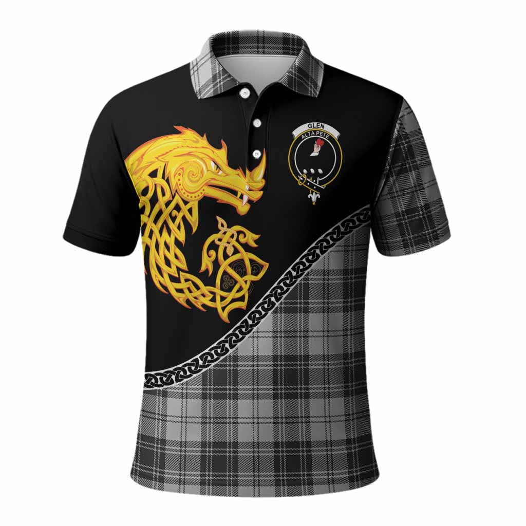 Glen Tartan Crest Polo Shirt Legendary Dragon Knot Half Style