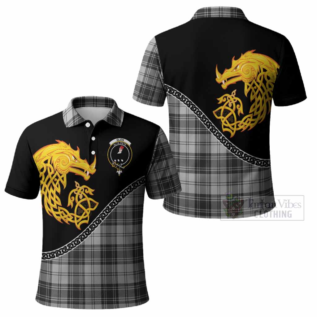 Glen Tartan Crest Polo Shirt Legendary Dragon Knot Half Style