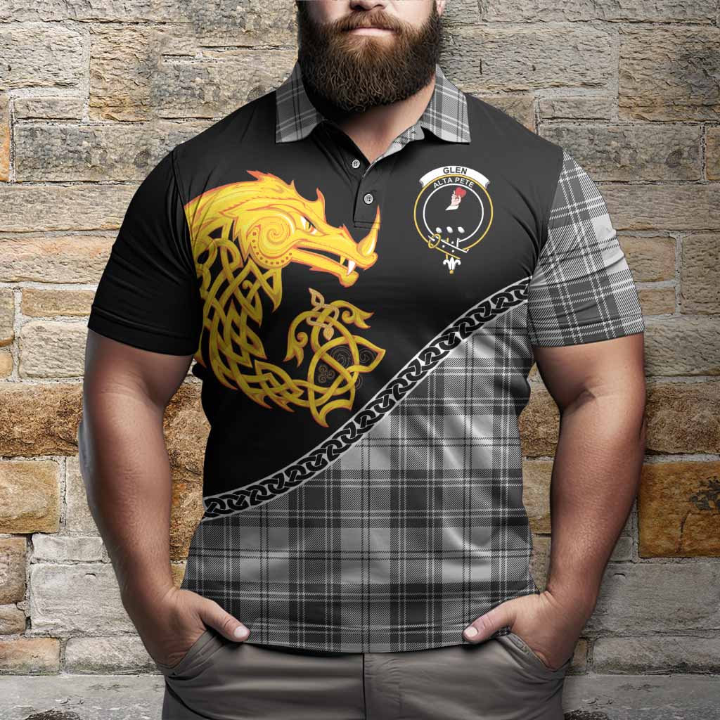 Glen Tartan Crest Polo Shirt Legendary Dragon Knot Half Style