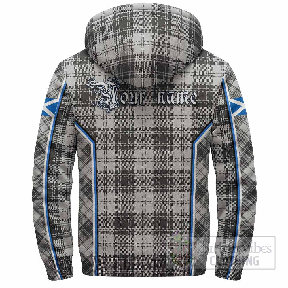 Glen Tartan Crest Sherpa Hoodie Scotland Coat of Arm Flag Style - Tartan Vibes Clothing