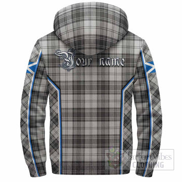 Glen Tartan Crest Sherpa Hoodie Scotland Coat of Arm Flag Style