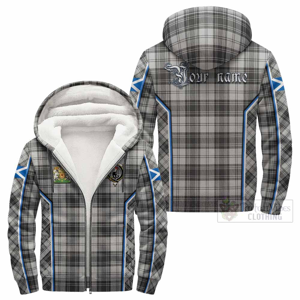 Glen Tartan Crest Sherpa Hoodie Scotland Coat of Arm Flag Style - Tartan Vibes Clothing