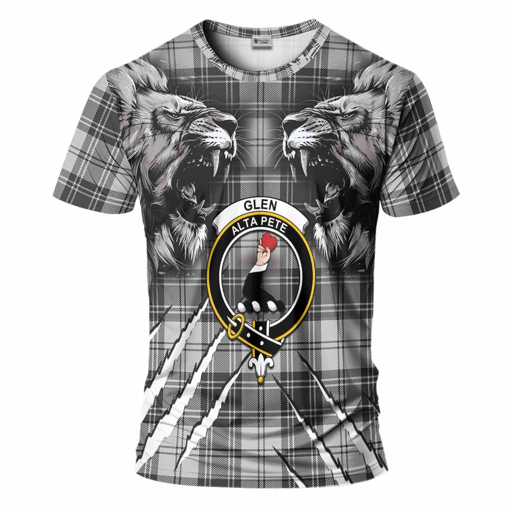 Glen Tartan Crest T-Shirt Ferocious Lion Style
