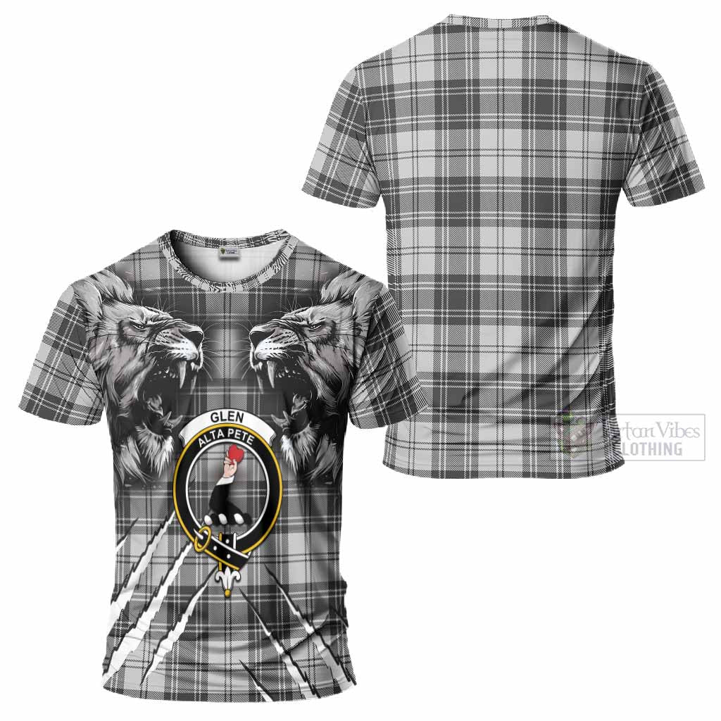 Glen Tartan Crest T-Shirt Ferocious Lion Style