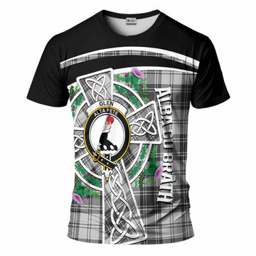 Glen Tartan Crest T-Shirt Scottish Thistle Celtic Cross Alba Gu Brath
