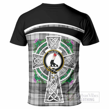 Glen Tartan Crest T-Shirt Scottish Thistle Celtic Cross Alba Gu Brath