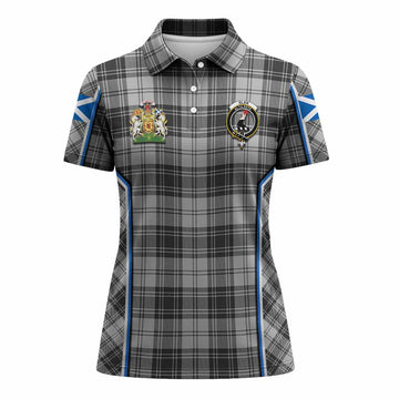 Glen Tartan Crest Women's Polo Shirt Scotland Coat of Arm Flag Style