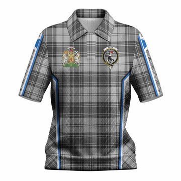 Glen Tartan Crest Women’s Polo Sweater Top Scotland Coat of Arm Flag Style