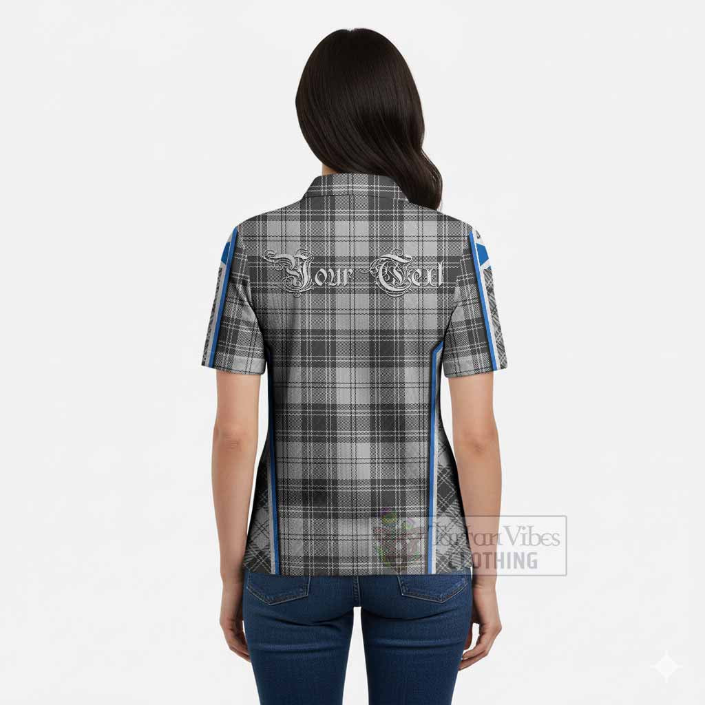 Glen Tartan Crest Women’s Polo Sweater Top Scotland Coat of Arm Flag Style