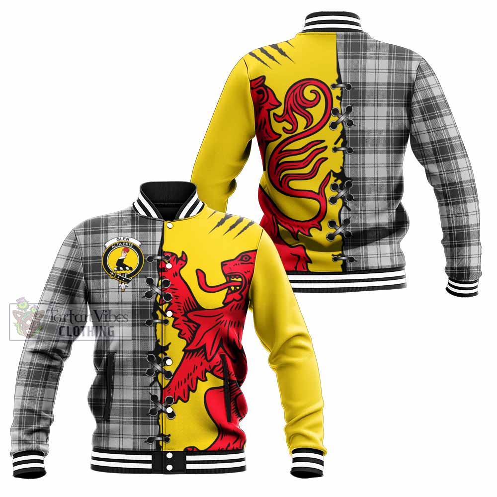 Glen Tartan Family Crest Baseball Jacket Lion Rampant Honor - Tartan Vibes Clothing