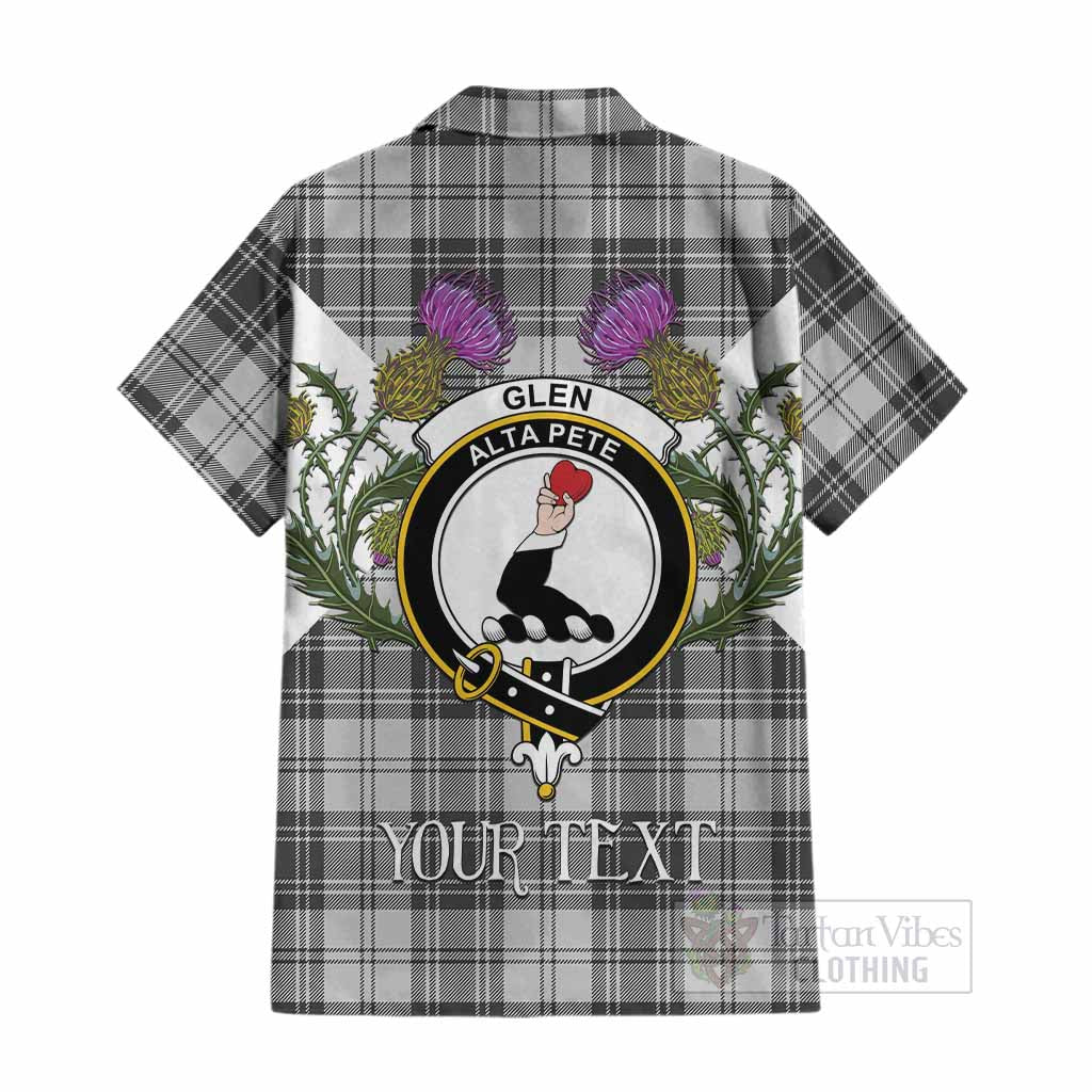 Glen Tartan Family Crest Cotton Hawaiian Shirt Scottish Burns Night Thistle Floral