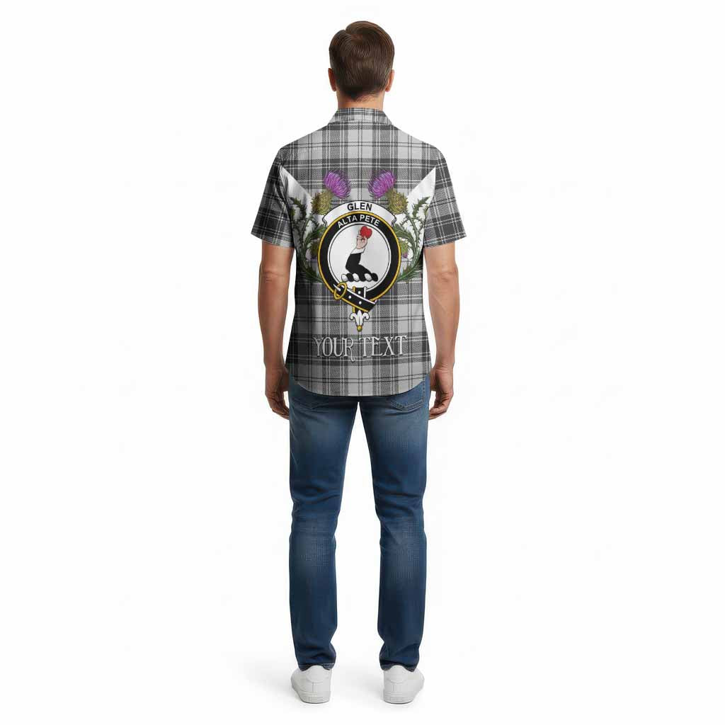 Glen Tartan Family Crest Cotton Hawaiian Shirt Scottish Burns Night Thistle Floral