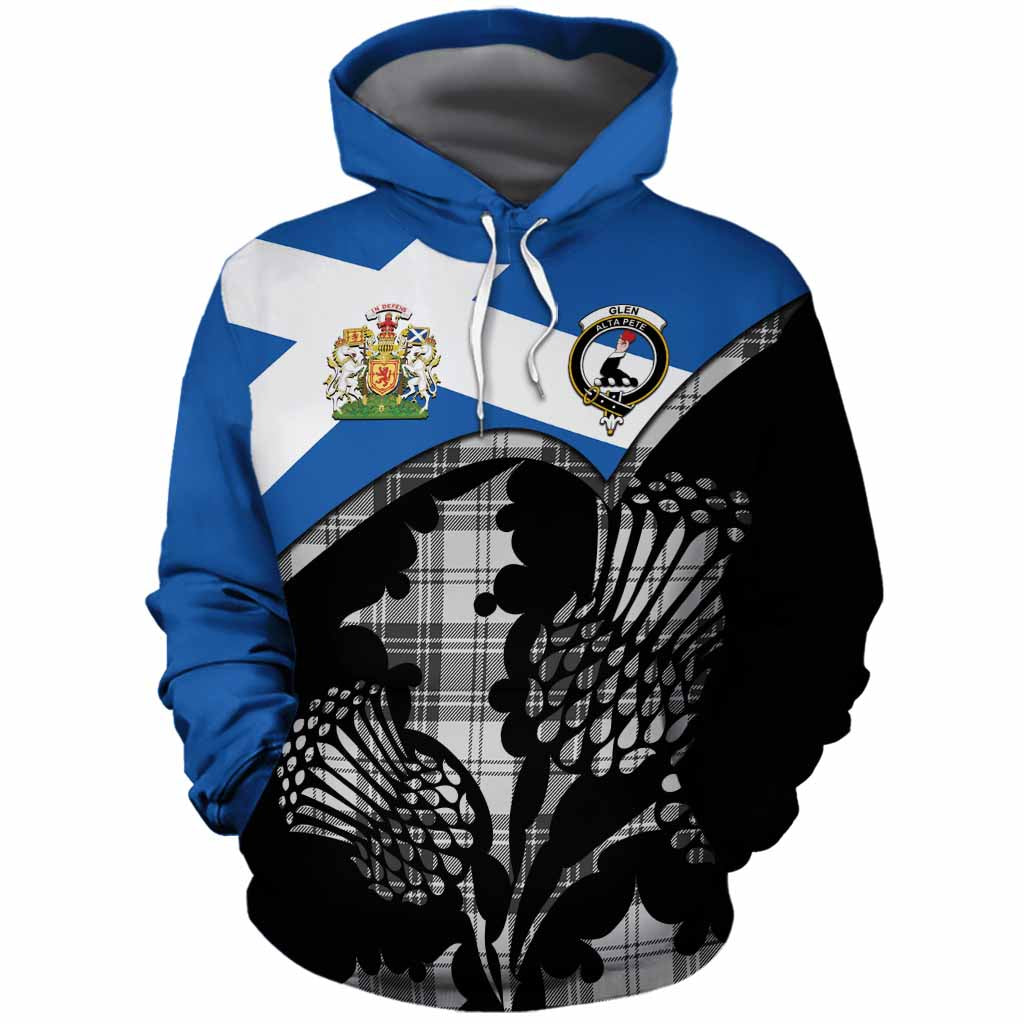 Glen Tartan Family Crest Cotton Hoodie Scotland Thistle Floral Flag Style