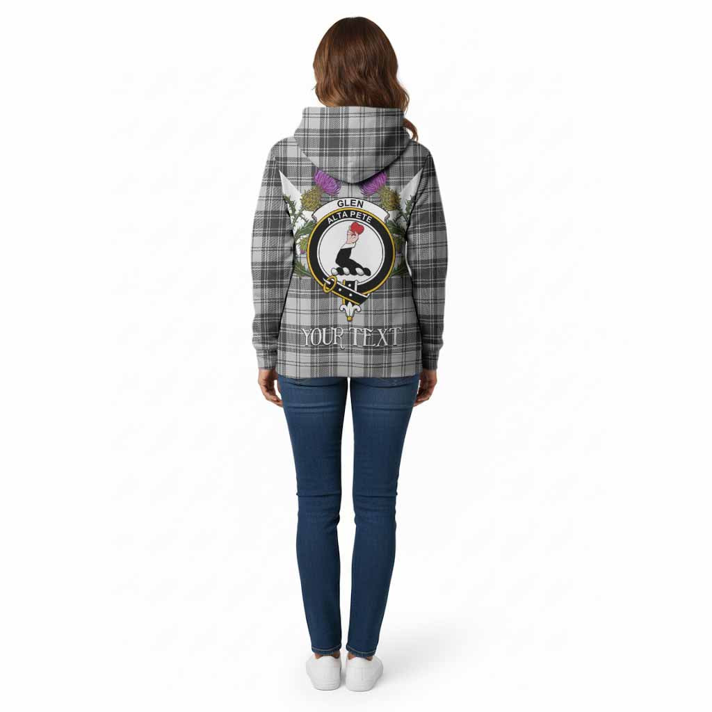 Glen Tartan Family Crest Cotton Hoodie Scottish Burns Night Thistle Floral
