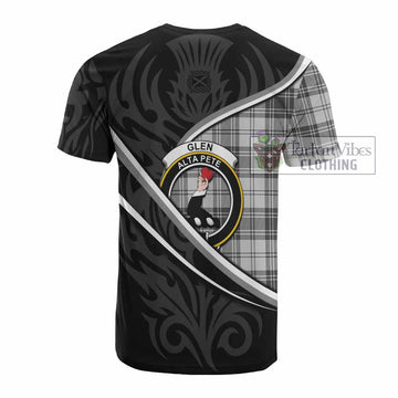Glen Tartan Family Crest Cotton T-shirt Celtic Scottish Thistle Floral