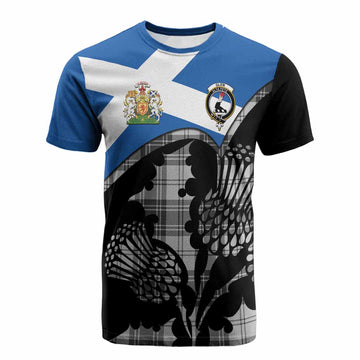 Glen Tartan Family Crest Cotton T-shirt Scotland Thistle Floral Flag Style