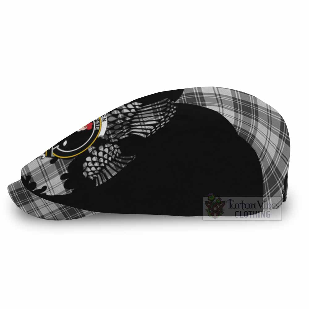 Glen Tartan Family Crest Flat Cap, Jeff Cap Scotland Thistle Floral