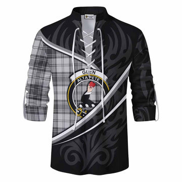 Glen Tartan Family Crest Ghillie Kilt Shirt Celtic Scottish Thistle Floral