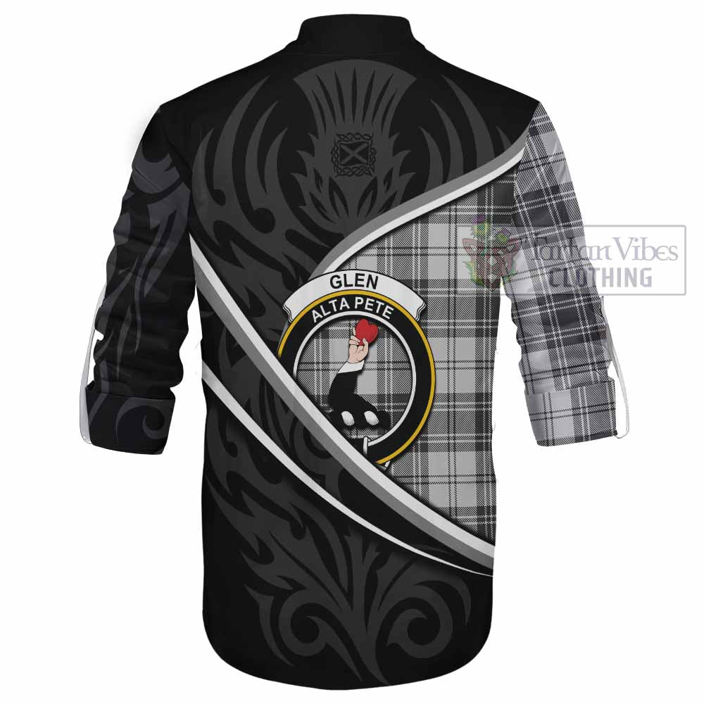 Glen Tartan Family Crest Ghillie Kilt Shirt Celtic Scottish Thistle Floral - Tartan Vibes Clothing